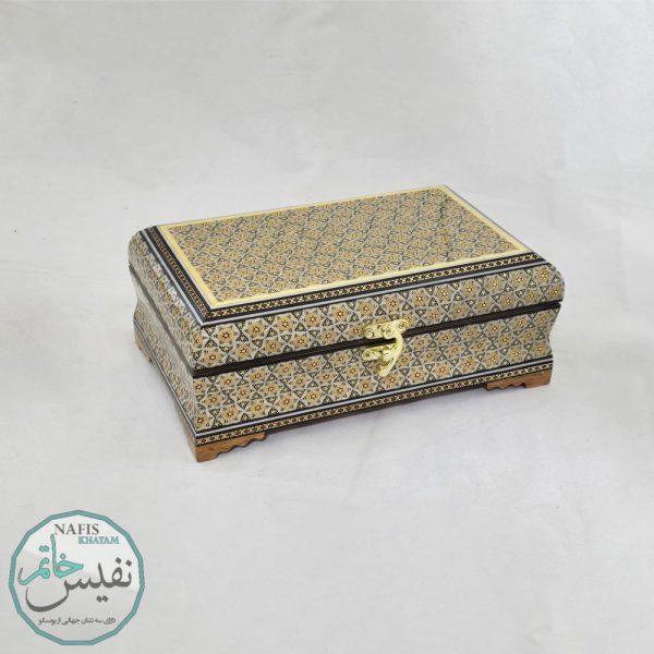 جعبه جواهرات خاتم کاری | مدل رو خاتم داخل راش