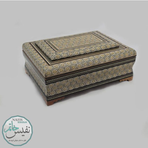 جعبه خاتم تخمه دار داخل راش