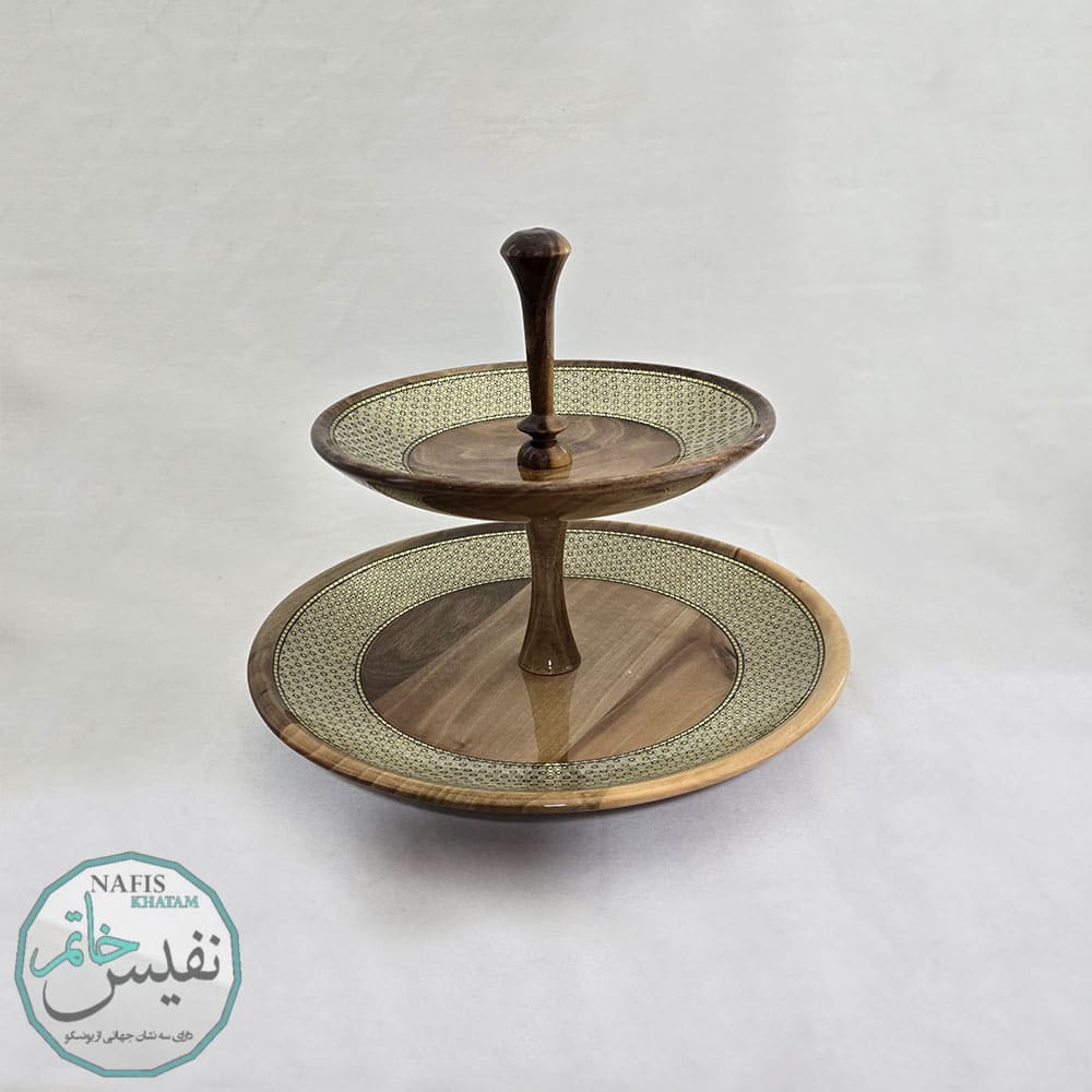 اردو خوری دو طبقه خاتم چوب گردو